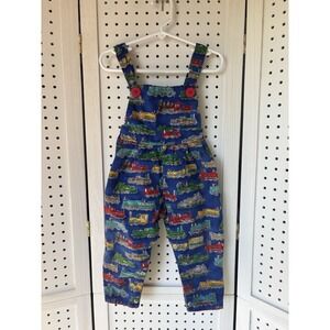 Handmade Baby Boy Train Print Bib Overalls No Size Approx. 12M Months